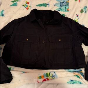 Banana Republic Cropped Black Jean Jacket Size M
